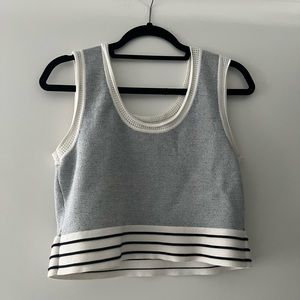 Club Monaco knit cropped shirt